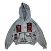 ROADVIBE Mikinay2k Dámské MikinyMikina Mikina Pánská Hip Hop Písmeno Vintage Lebka Vzor Tisk Oversized Mikina Bunda Oblečení