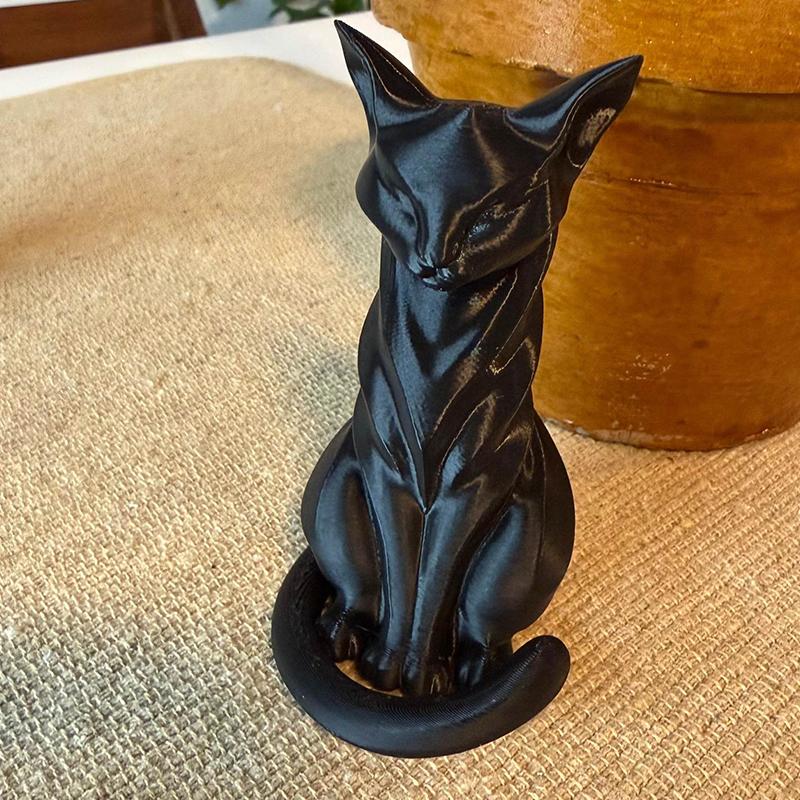 Elegancka Rzeźba Kota w Paski Figurka Kota Wystrój Domu Wewnątrz/Na Zewnątrz Uroczy Posąg Kota Ornament na Biurko Półki