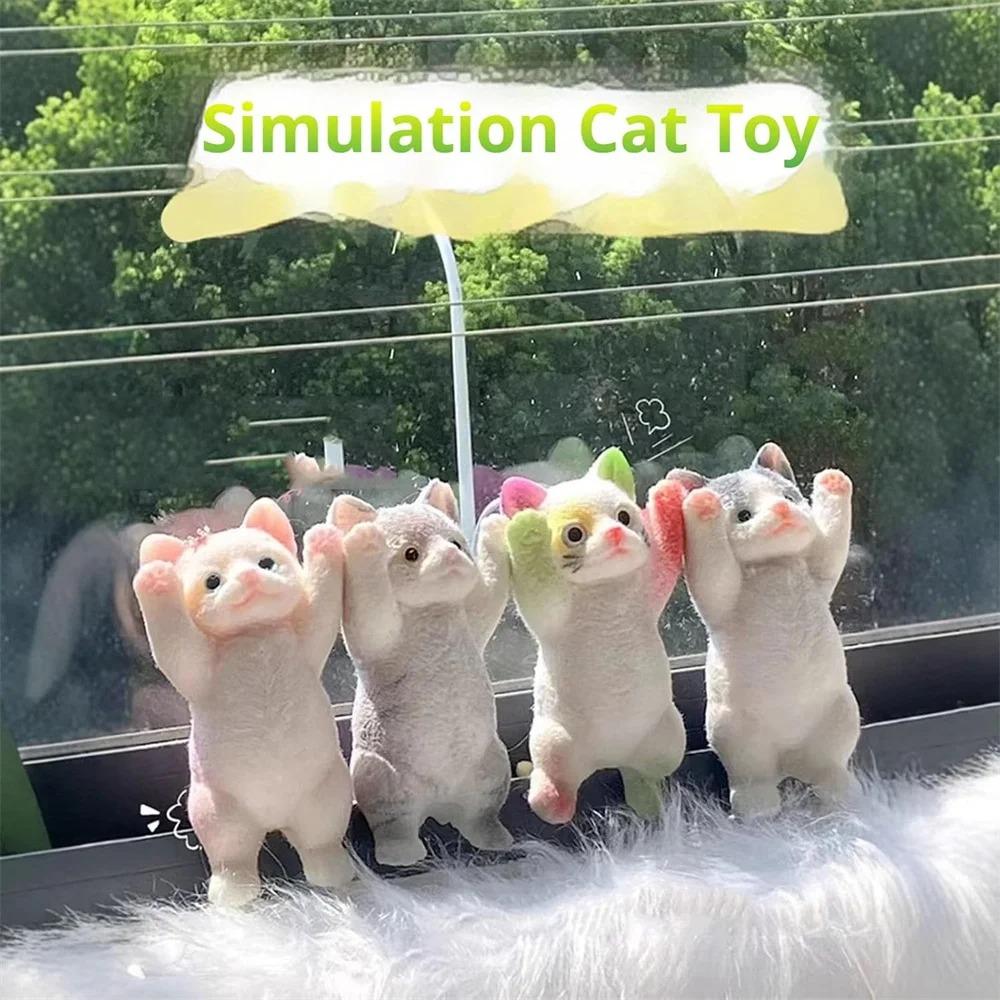 Jouet Chat Squishy Taba - Anti-stress Fluffy Collant Réaliste, Chat Simulation Doux à Presser Cadeau pour Enfants et Adultes