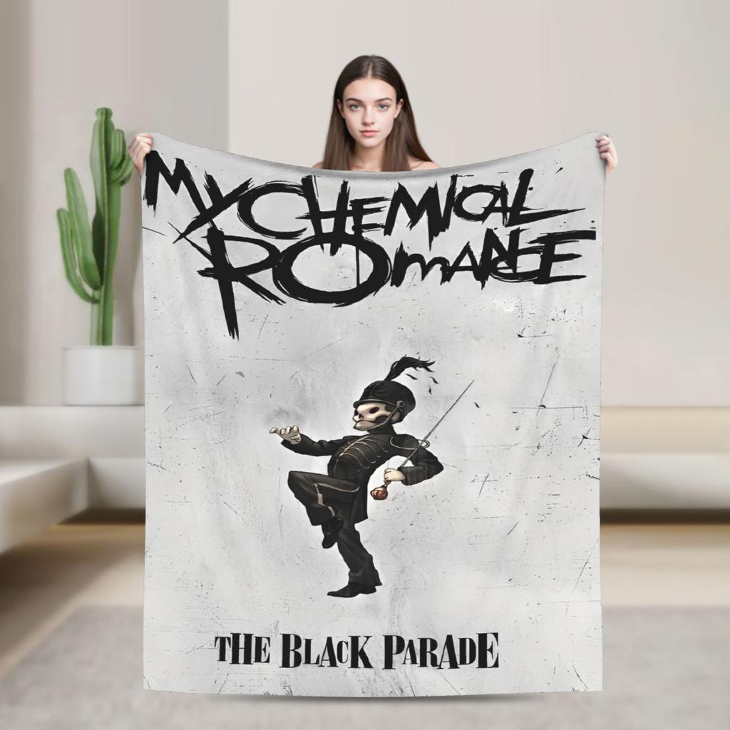 My Chemical Romance Blankets Punk Music Flannel Funny Breathable Throw Blankets for Bedspread Decoration
