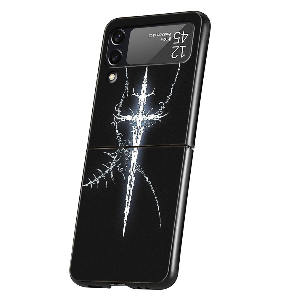 Cyber Sigil Kreuzlinie Harte PC Handyhülle Für Samsung Galaxy Z Flip 7 6 5 4 Schwarze Hülle Für Galaxy Z Flip 3 Faltbare Capas Taschen