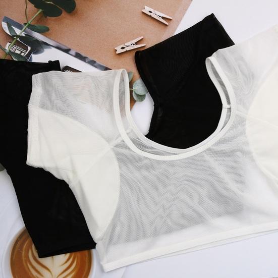 Women's Underarm Sweat Vest Transparent Armpit Sweat Proof Shirts Wrap Style Quick-drying Sweat-absorbing Vest for Women Girls Ladies