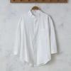 Chemise en lin blanc décontractée pour homme - Respirante, Coupe ample, Manches trois-quarts