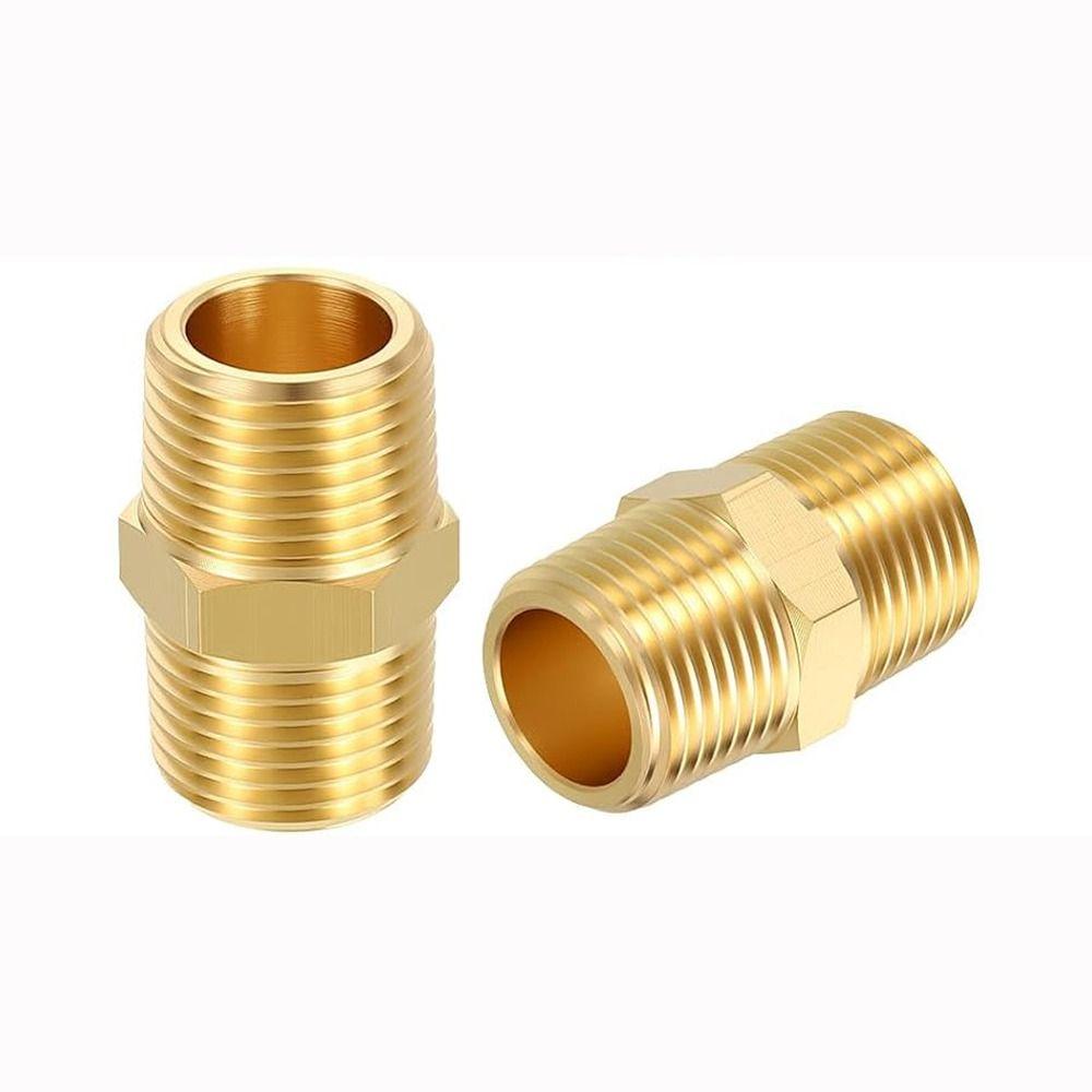 1/8'' 1/4'' 3/8'' 1/2'' 3/4'' 1'' Brass Nipple Brass Pipe Fitting Durable Pipe Adapter