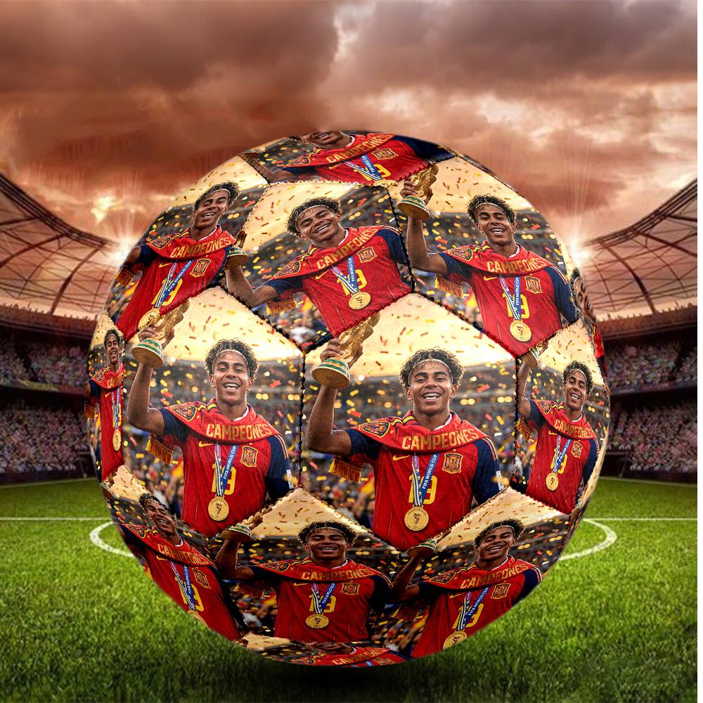 Lamine Yamal Size 5 Football High Elastic Soccer Ball For Outdoor Competition Daily Training Play