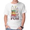 Unisex Crew Neck T-Shirt Reading Is Fun With Snoopy Graphic Short Sleeve Casual Tee