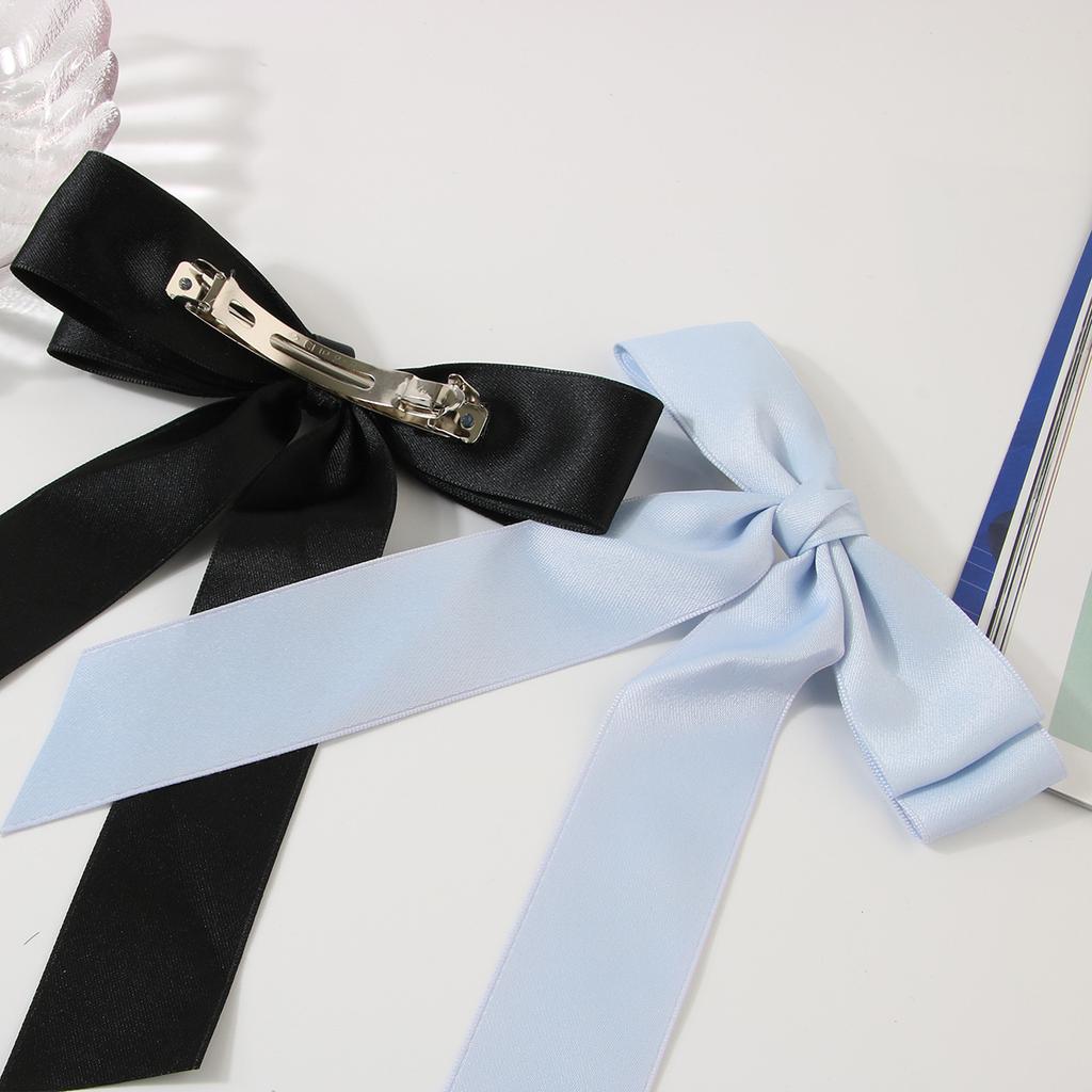 Large Ribbon Bow Spring Clip Hairpin Women's Korean Style Sweet Hair Accessories Hairpin Headdress