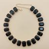 Mixed Color Rectangular 13x18 Crystal Gemstone Necklace - European & American Choker Design