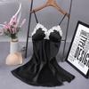 Summer Women Silk Robe Dress Babydoll Nightdress Solid V-Neck Sexy Lingerie Nightgown Sleepwear