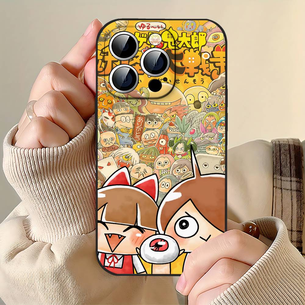 Comics G-Gegege No Kitaro Phone Case For IPhone 17 Pro 15 13 14 16 11 12 Pro Max Plus XR XS X SE Matte Soft Funda Silicone Cover