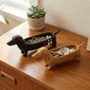 Flowerpot 3D Printed Dachshund Storage Tray Plastic Animal Sausage Dog Planter Funny Jewelry Catchall Dish Office