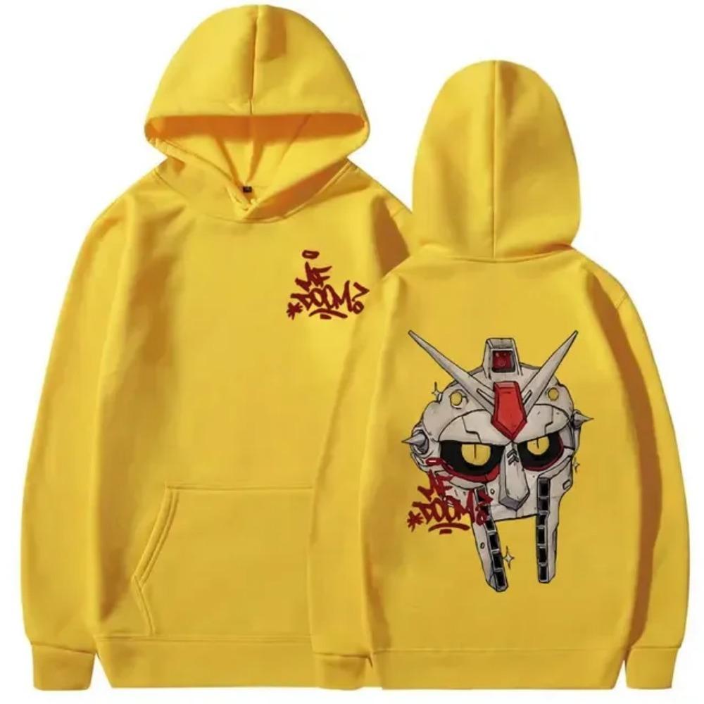 Damen Rapper Mf Doom Madlib Madvillain Cartoon Metallmaske Grafik Hoodie Damen Lässiges Oversized Sweatshirt Damen Hoodies