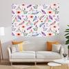 Cartoon Rainbow Unicorn Tapestry Cute Doodle Printed Pattern Polyester Tapestry Wall Hanging Tapestries for Bedroom Dorm Decor