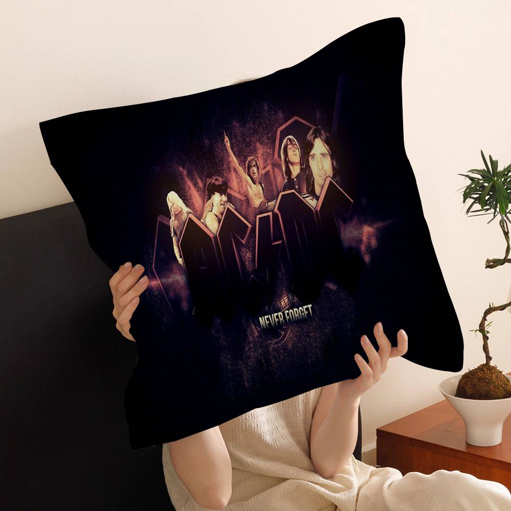 A-AC-DC Band Cushion Cover Car Throw Pillow Case For Sofa Car Christmas Gift 40x40cm 45x45cm