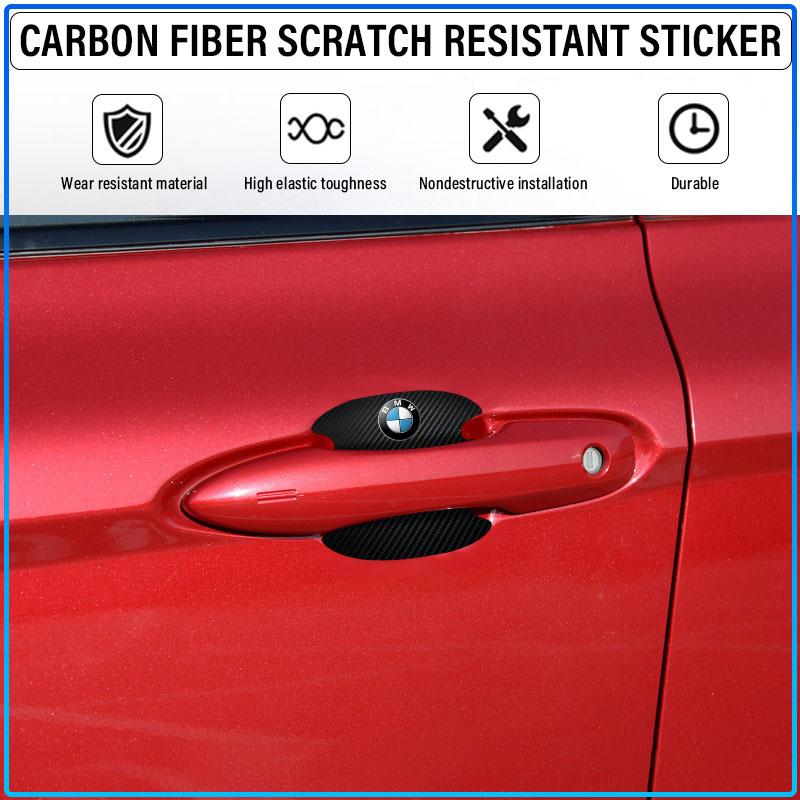 4PCS Car Door Handle Protection Sticker Emblem Car Decoration Styling For BMW M Performance 1 3 5 7 Series M3 M4 M5 M6 X1 X3 X5 X6 X7 E30 E34 E36 E39