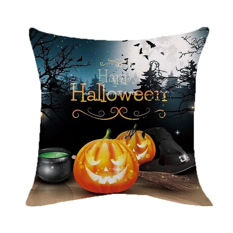 Housse de Coussin Thème Halloween Voiture Bureau Salon Canapé Décoration Lanterne Citrouille Halloween