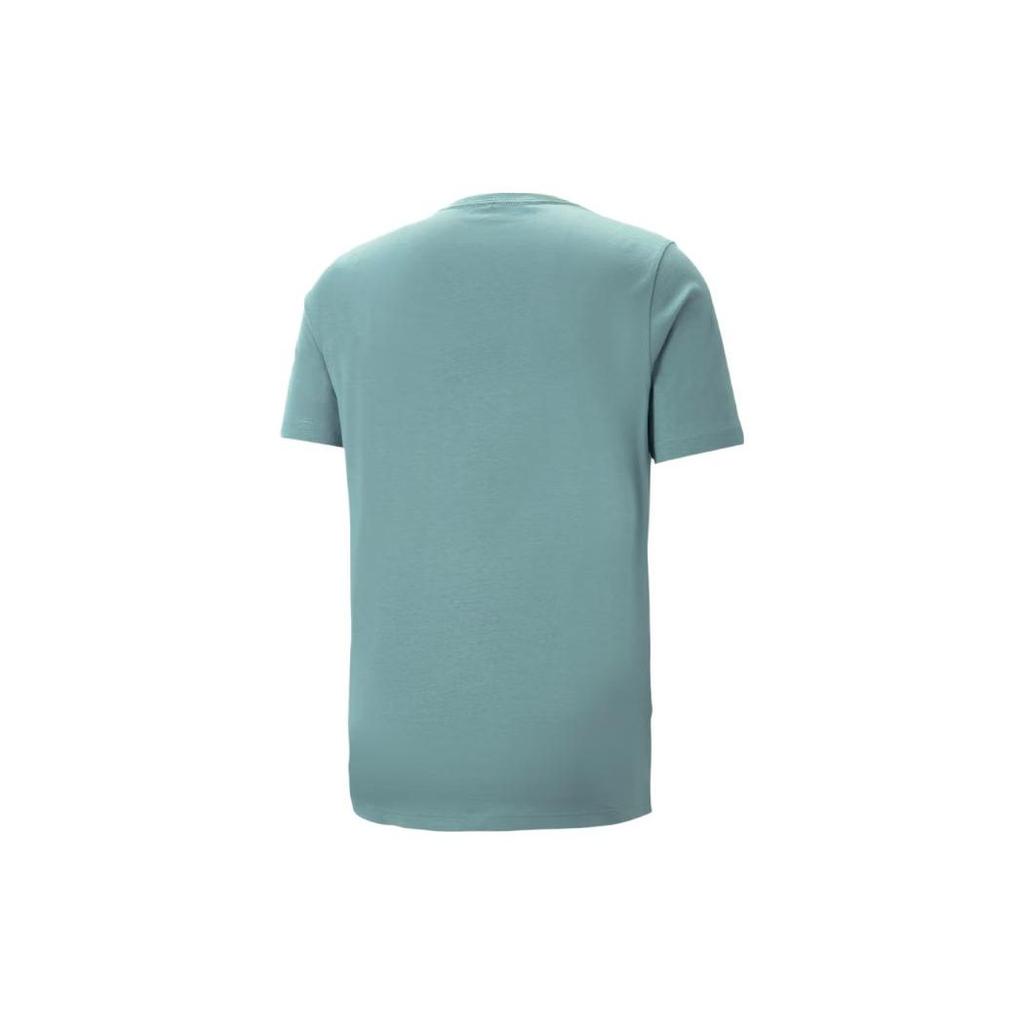 Puma Letter Logo Print Casual Sports Crew Neck Short Sleeve T-Shirt Men Tops Blue 847666-85