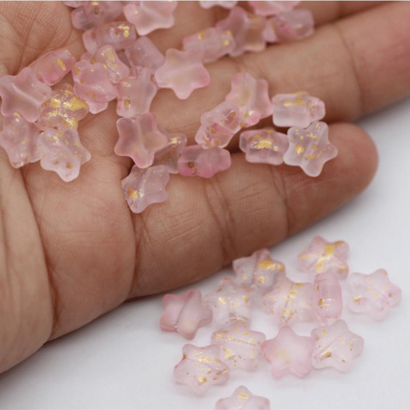 20pcs/pack New Bracelet Earrings Star Shaped Beads High-quality Accessories Frosted Color DIY Pentagram 8mm Glass Beads