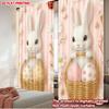2D Flat Printing 2pcs Curtains Cute Bunnies and Easter Eggs Digital Printed Polyester Drapes Family Party Decoration Perfect for