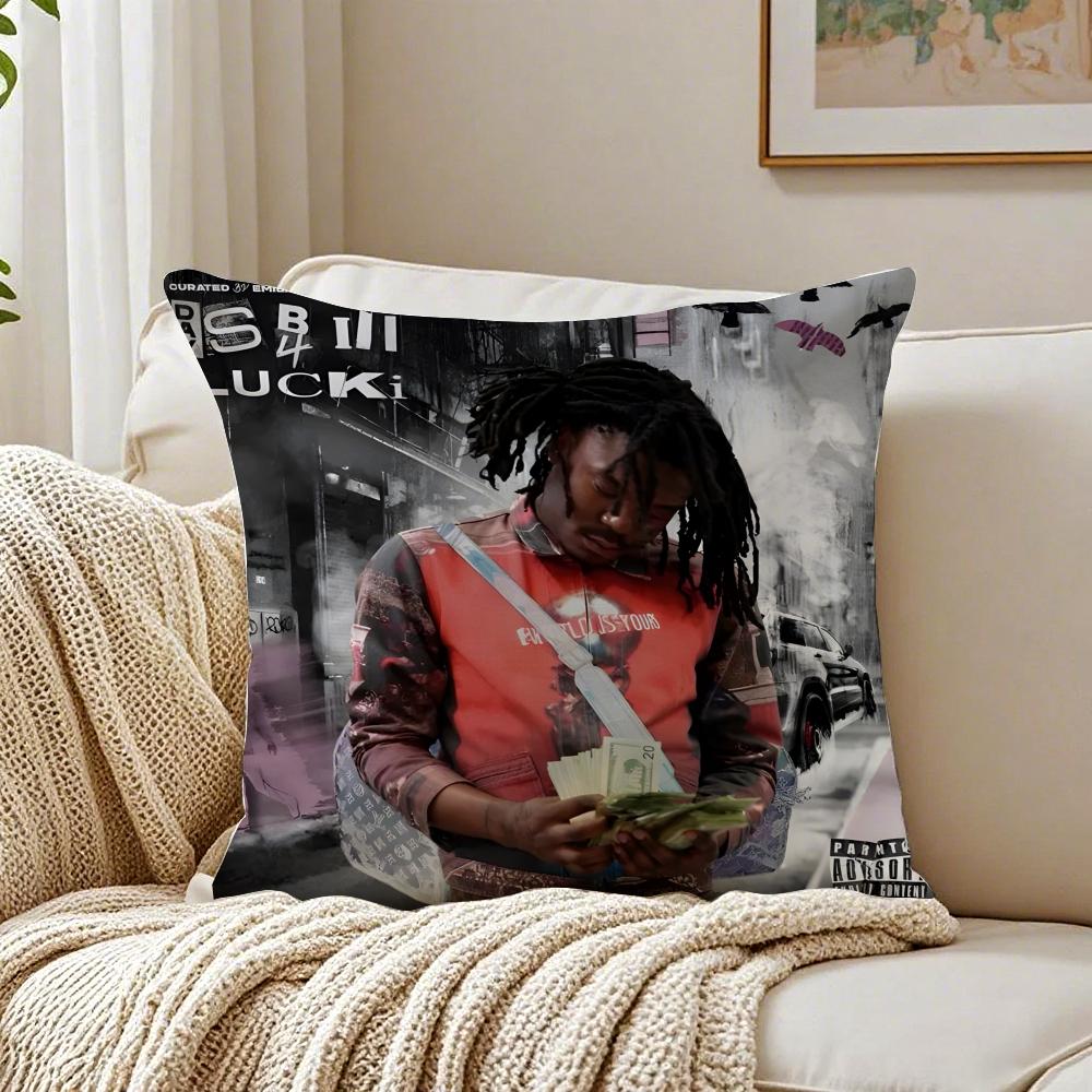 Mellow HipHop Rappeur Américain LLucki Housse de Coussin Taie d'Oreiller Anti-Acariens Décoration Canapé Salon Coussin Chambre