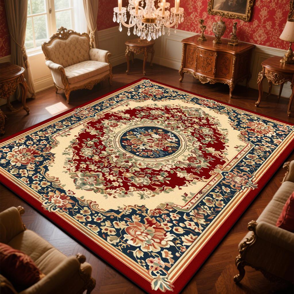 Persischer Luxus Roter Teppich Wohnzimmer Große Größe Teppich Rutschfeste Couchtischmatte Heimdekoration Schlafzimmer Lounge Teppich 200x300cm