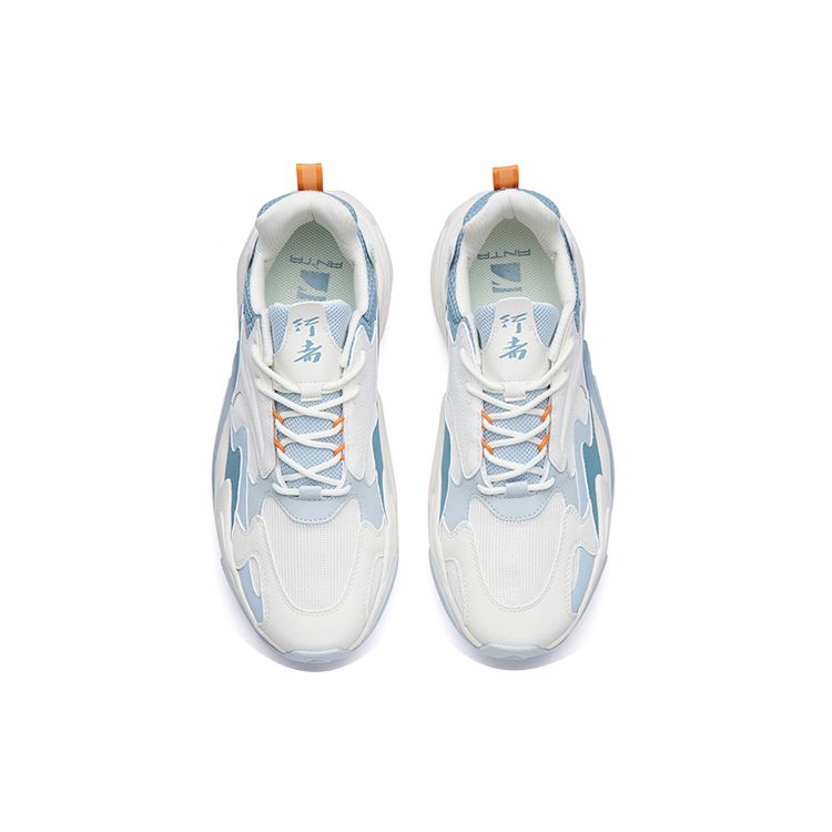 Anta Walker 3.0 Fabric Synthetic Leather Sports Shock Absorption Non-Slip Wear-Resistant Low-Top Casual Shoes Men Casual Shoes White Blue 112238881-5