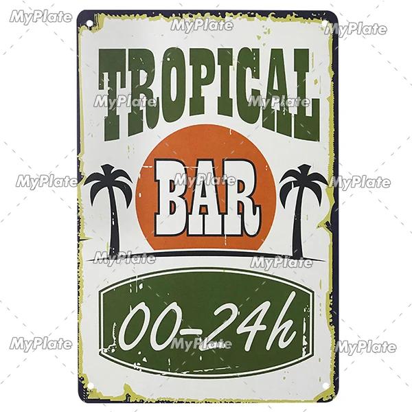 BAR Tin Sign Metal Sign Retro Plaque Home Decor Metal Vintage Man Cave Bar Pub Club Beach Wall Decoration