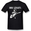 חולצת טי לגברים Hsuail עם סמל להקת Dire Straits שחורה מידה אמריקאית L