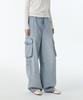 MUSINSA STANDARD WOMAN Women'S Wide Cargo Elastic Denim Pants [Sky Blue]