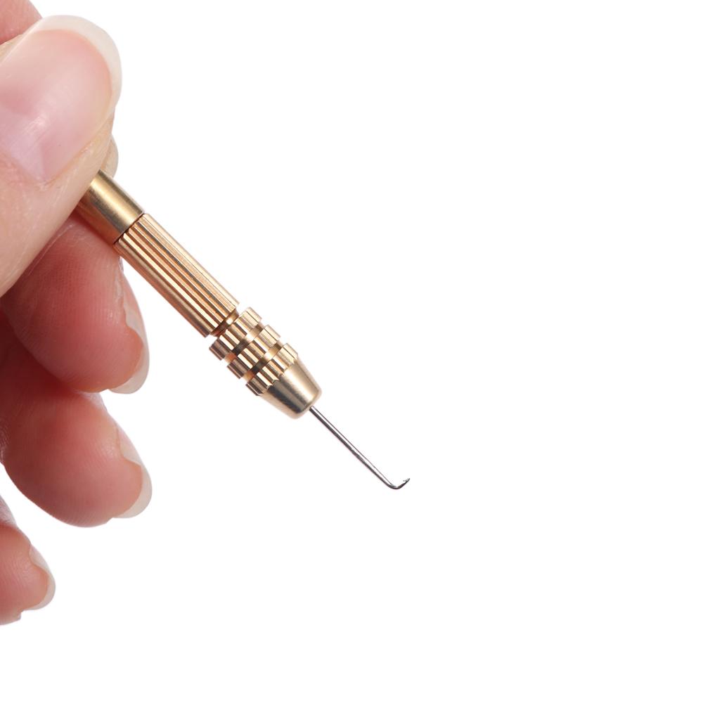 5pcs/set Golden Lace Wig Needles Copper Handle Wig Making Kit Ventilating Needles  Professional