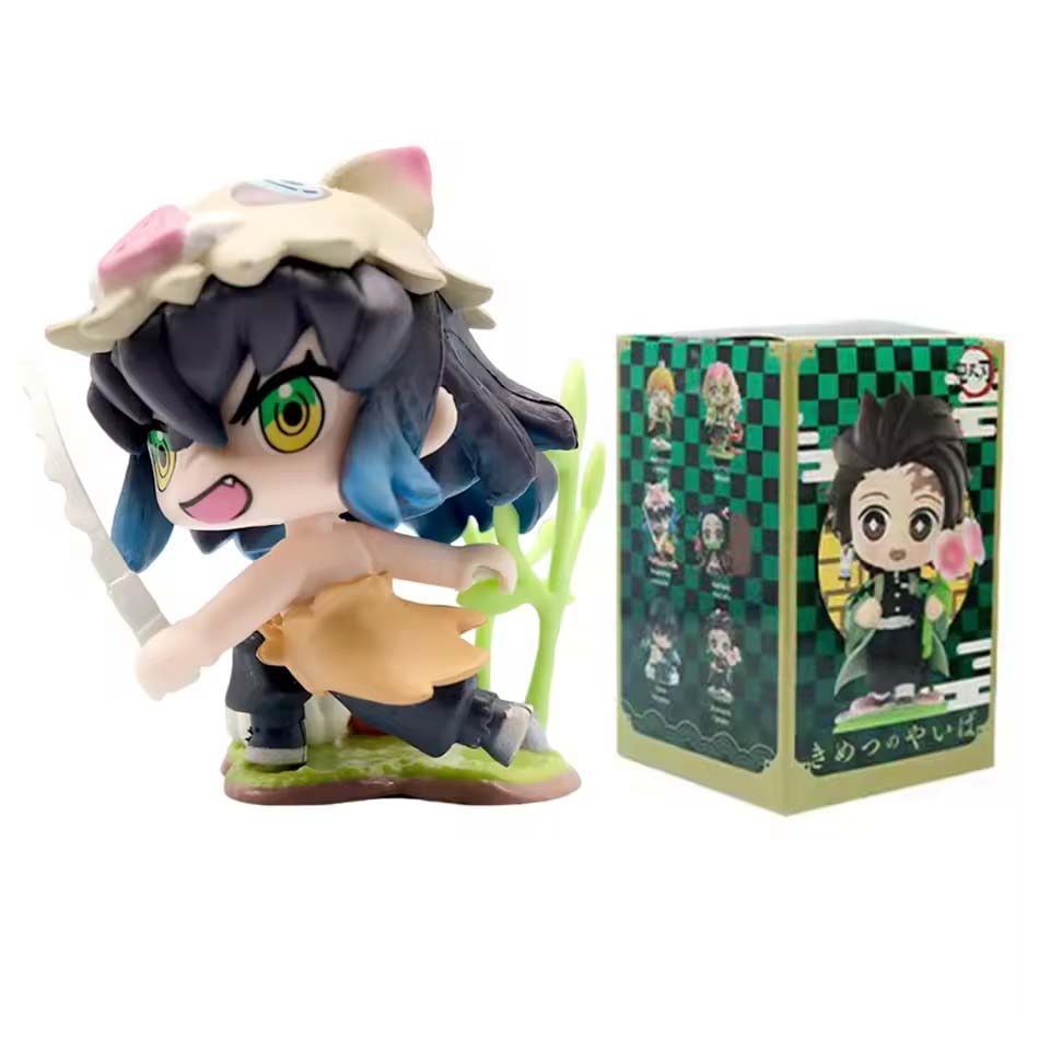 Anime Demon Slayer Modell Tanjiro Kamado Nezuko Cartoonfigur PVC Modell Ornament Kind Weihnachts- Halloween-Geschenk