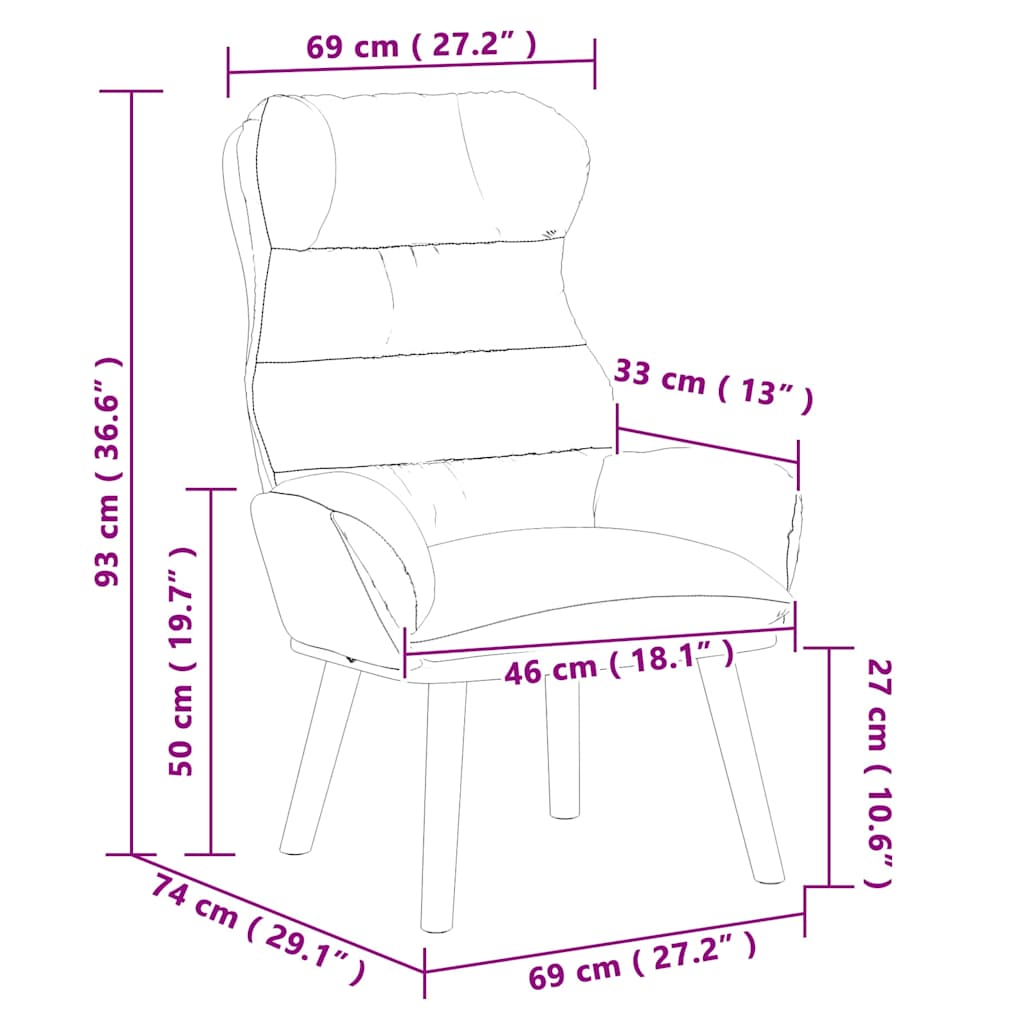 Pink Armchair 69 X 74 X 93 Cm Sherpa Fabric