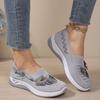Chaussures pour femmes à enfiler Confortables et respirantes Tricotées Légères Chaussures Brodées Papillon