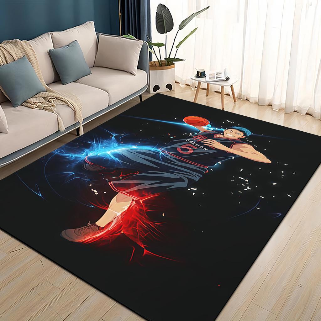 3D Cartoon Kuroko Basketball Anime Teppich für Wohnzimmer Schlafzimmer Zuhause Sofa Dekoration, Kinder Spiel Rutschfeste Bodenmatte