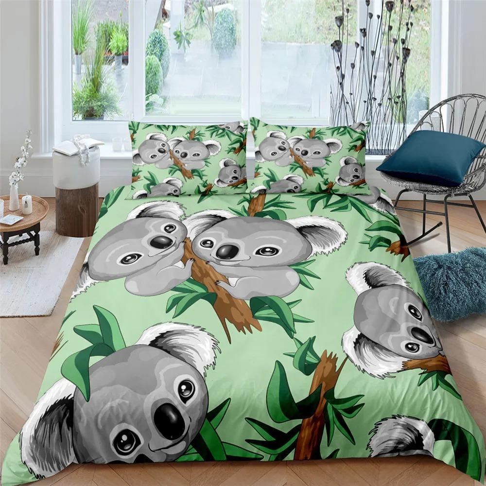 Phechion Cartoon Koala 3D Print Bedding Set Duvet Covers Pillowcases One Piece Comforter Bedding Sets Bedclothes Bed Linen K215