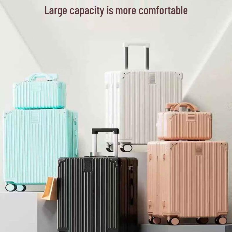 HANDUNYOU Durable Aluminum Frame Luggage with USB & Cup Holder
