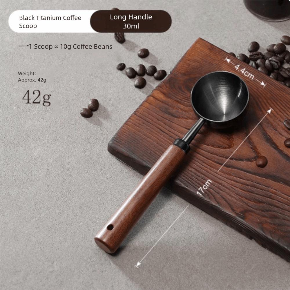 15/30ml Coffee Measuring Spoons Wooden Handle Measuring Cup New Round Head Measuring Spoon