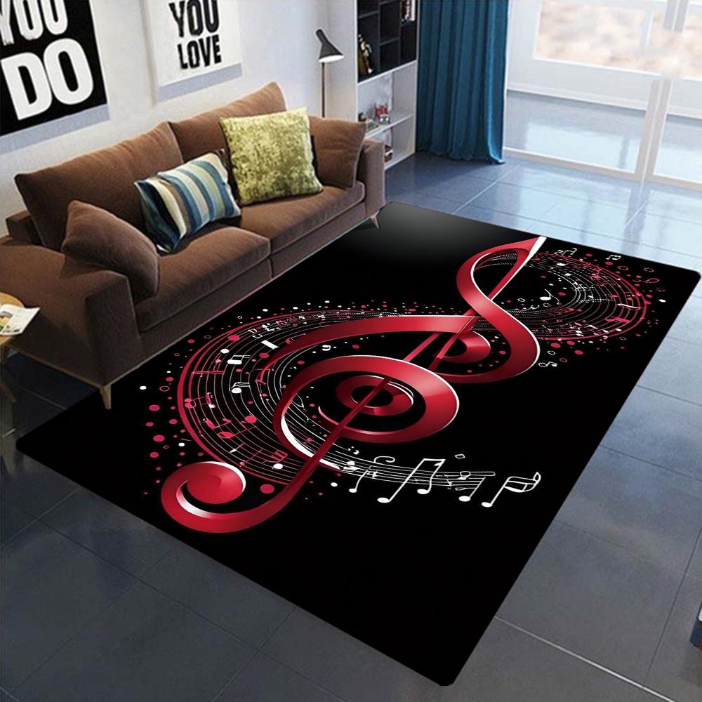 Music Score Note Printed Floor Mat Artistic Sense Bedroom Carpet Soft Living Room Floor Mat Music Classroom Entrance Carpet