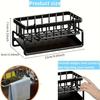 Carbon Steel Sink Storage Basket - Space-Saving Organizer for Sponges, Brushes, Towels - Ideal for Kitchen, Bathroom Use, Kitchen Sink Accessories