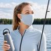Soft Ice Silk Face Guard, Half Face Sun Protection Neck Cover, Breathable Holes Face Shield with Elastic Ear Loop for Outdoor Women Cycling Hiking
