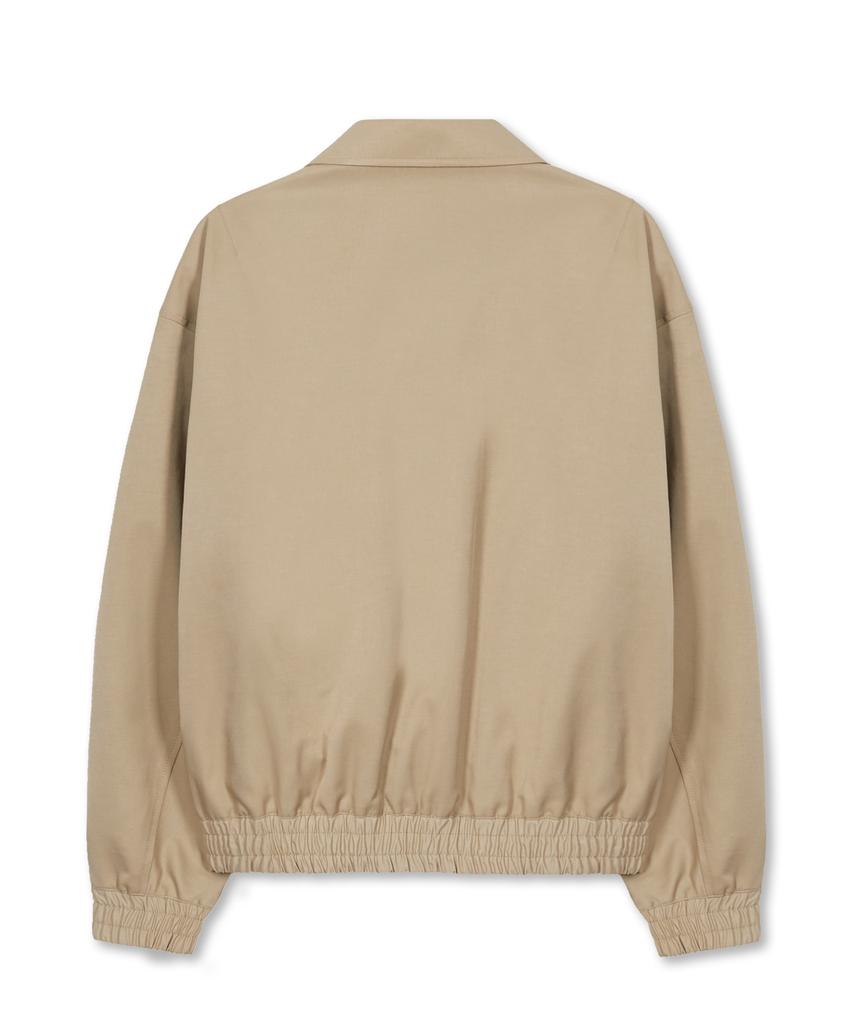 West Grand Boulevard Oversized Placket Satin Blouson Beige