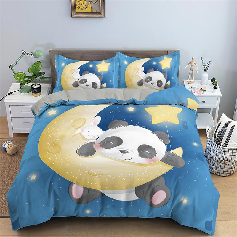 3D Cartoon Bettbezug Schönes Tier Bettwäsche Set Polyester Niedlicher Bär Panda Elefant Bettdeckenbezug Einzel für Kleinkind Kinder Kinderzimmer