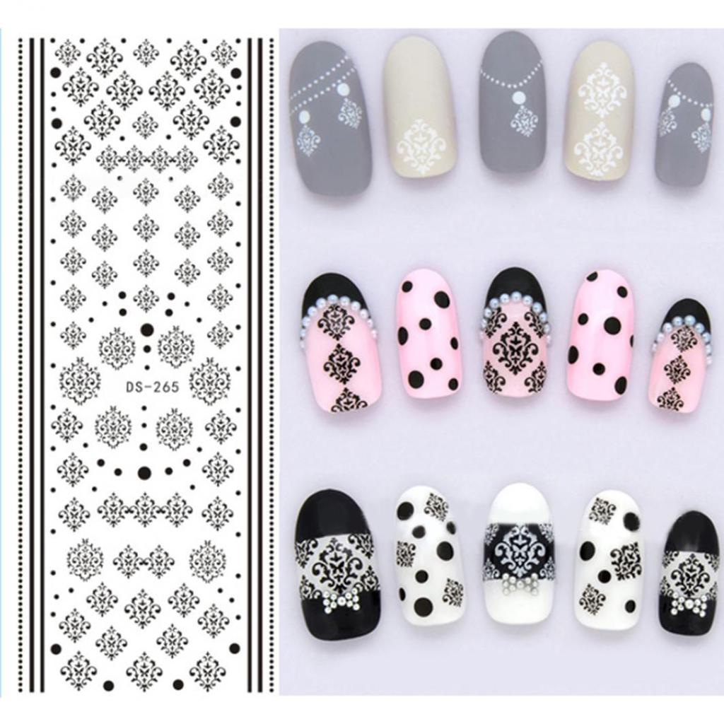 Fleurs plumes papillons lettres motif bricolage Nail Art autocollant manucure outils
