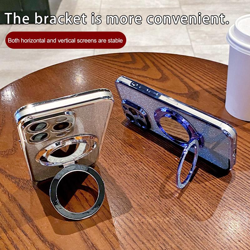 Luxury Plating Glitter Magnetic Mirror Girl's Summer Phone Case For Samsung Galaxy M02 M12 M14 M22 M23 Silicone Shockproof Cover