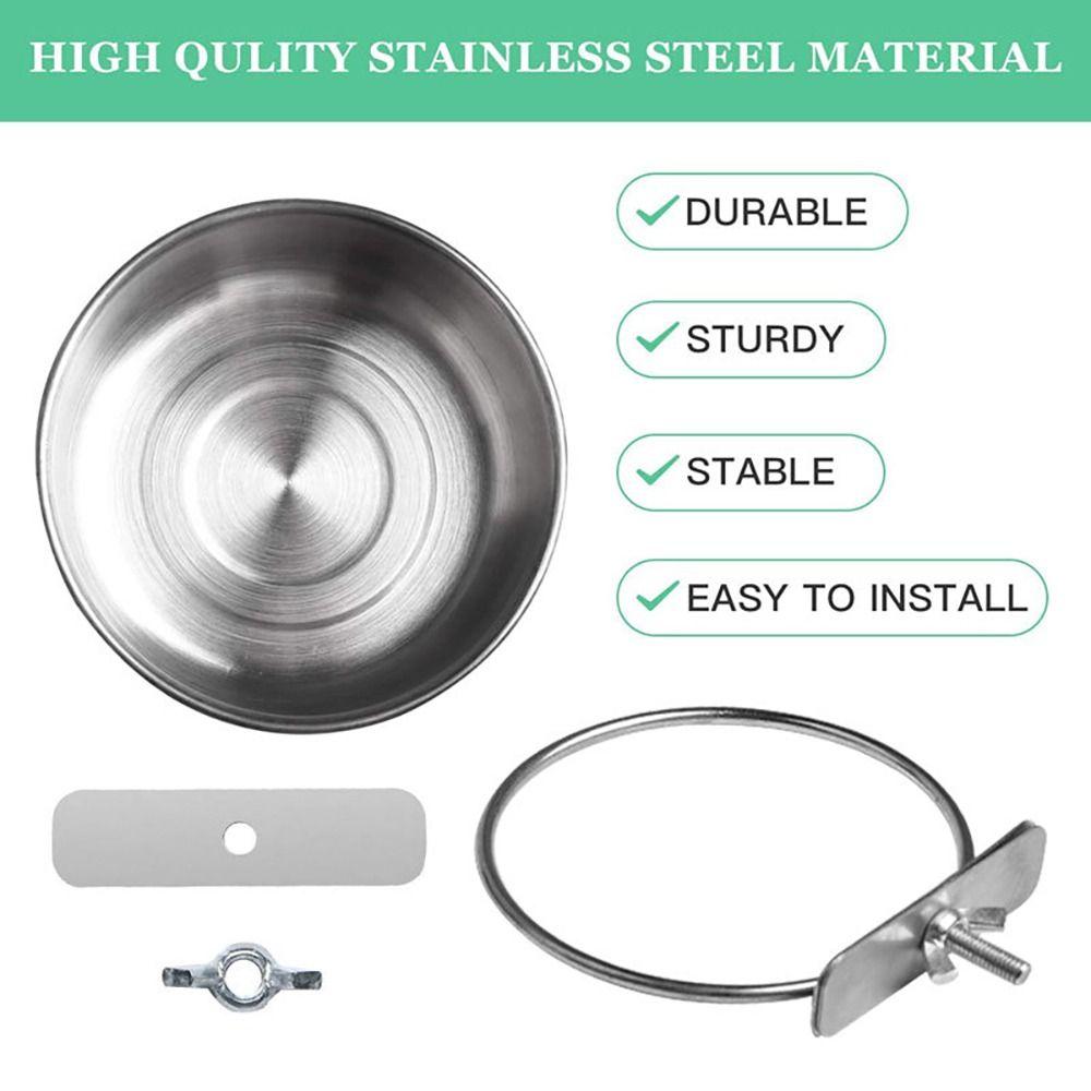 Pet Activity Food Box Stainless Steel Bird Food Cup Pet Feeder Bird Feeder Food Water Feeding