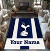 Tottenham Hotspur FC Bedruckter Kristall-Samt-Teppich Rutschfester Kristall-Samt-Teppich für Sofa, Schlafzimmer, Innenbereich, Heimdekoration