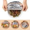 Aluminum Foil Food Covers with Elastic Edge Heat-Retaining Freshness Keeping Bowl Covers for Dishes Pots Pans Reusable Heat Wrap for Home