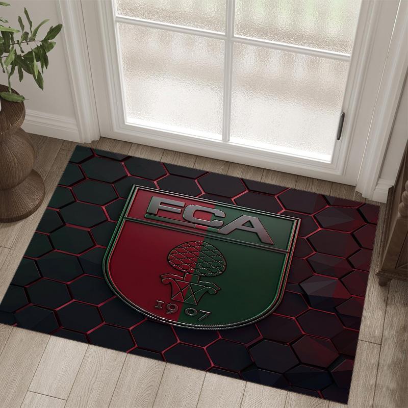 FC Augsburg FC Design Kristall Samt Teppich Gemütlich Nein?Rutschfester Teppich mit Aufdruck für Schlafzimmer Wohnzimmer Eingang