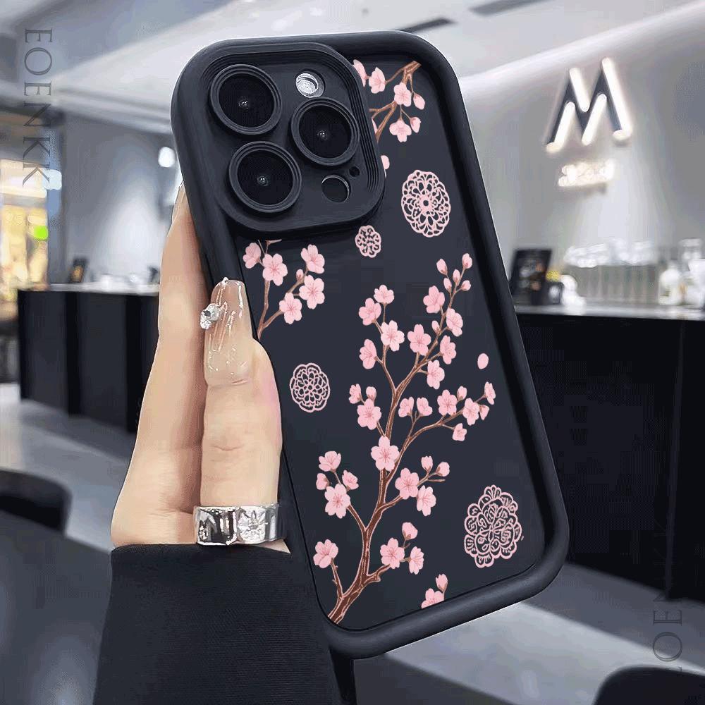 Phone Case For Xiaomi Redmi Note 14 13 12 11 10 9 8 7 Pro/Plus 5G Popular Pink Flowers Print Shoot Anti-Drop Protect Soft Cover