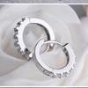 Lady Fashion Rhinestone Jewelry Dangle Ear Studs Silver Plated Crystal Hoop Earrings